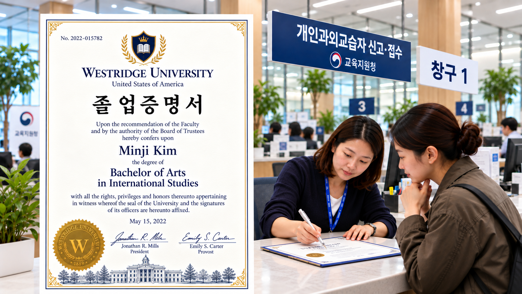 한국통합민원센터, 개인과외교습자 교육청 신고 확대에 따른 해외 학력서류 인증 지원