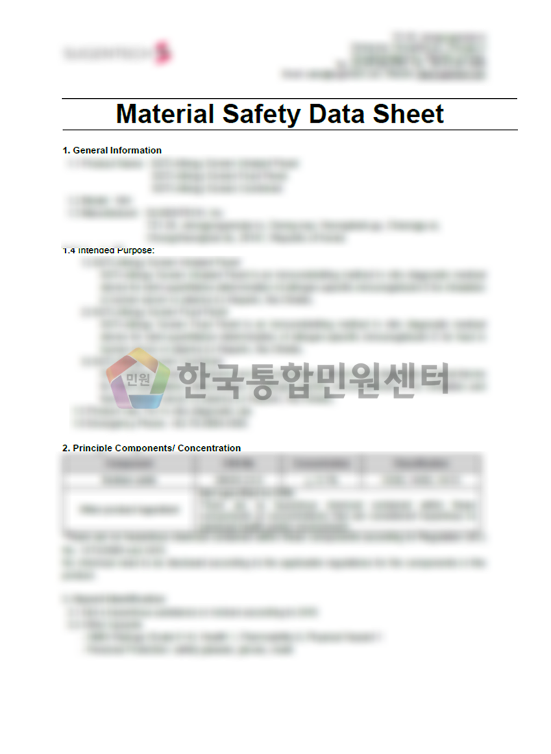 Material Safety Data Sheet